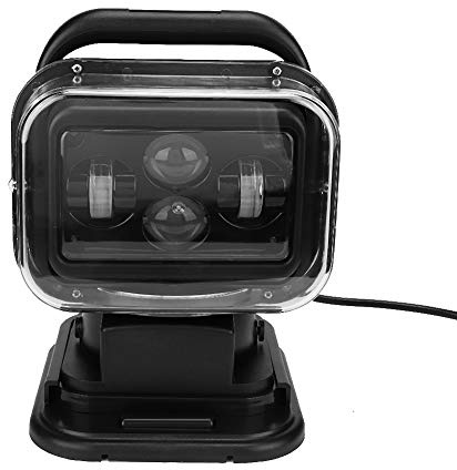 Focket Search Light,LED 60W 6800 Lumens IP67 Waterproof Portable Car Truck Remote Control Searchlight Outdoor Search Lamp Marine Spotlight for Boat, Guard,Yacht,etc(Black)