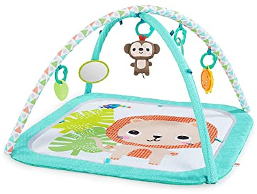 Bright Starts Safari Blast Activity Gym And Play Mat With Take-Along Toys, Ages Newborn +