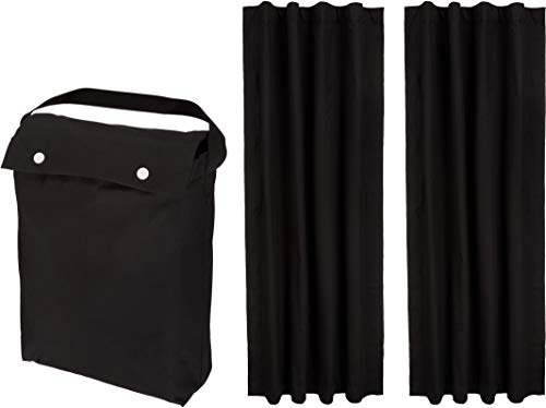 Amazon Basics – Verdunkelungsvorhang mit Saugnäpfen, tragbar und reisefreundlich, Schwarz, 2er-Pack, 78in X 50in (198 L cm x 127 W cm)
