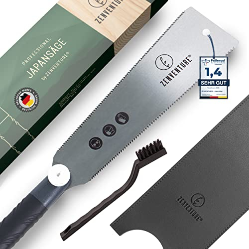 ZENVENTURE® Japansäge - Ryoba Holzsäge für präzise Schnitte - Japanische Säge ideal für Massivholz - mit rutschfestem Griff & auswechselbarem Sägeblatt