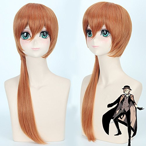 Parrucca per moda tendenza per uso quotidiano Bungou Cane randagio Nakahara Nakaya Gerarchia Bella Adolescente Arancione Marrone Cos Parrucca Anime Parrucca