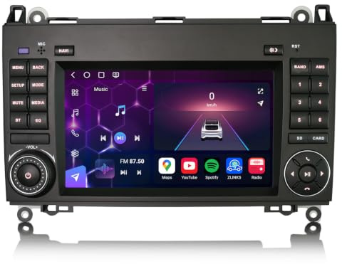 Qualcomm 128GB Android 16 Radio Coche Mercedes Clase A W169 Vito Viano W639 | 7 Autoradio Bluetooth Pantalla GPS Navegador Mercedes Clase B W245 Sprinter VW Crafter CarPlay Android Auto WiFi 4G DSP DAB+