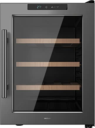 Cecotec GrandSommelier 1220 CoolWood, 12 Flaschen Bolero Flaschen, 31 Liter, thermoelektrisches Kühlsystem, hohe Leistung, dimmbar, LED-Innenbeleuchtung