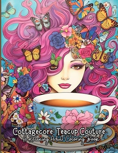 Cottagecore: Teacup Couture | A Relaxing Adult Coloring Book: A Whimsical Fashion & Beauty Coloring Experience