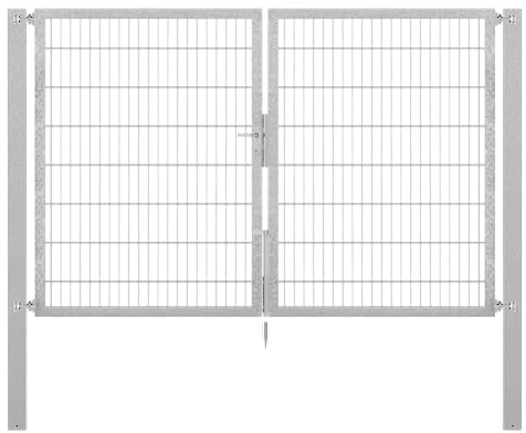 Alberts 636586 Doppeltor Flexo Plus mit Zubehör | verschiedene Breiten und Höhen | Pfostenstärke 100 x 100 mm | feuerverzinkt | Breite 250 cm | Höhe 160 cm