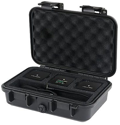 Liyirui Mikrofonhülle, Schaumstoff-Aufbewahrungskoffer mit vorgewürfelter DIY-Form, tragbare Hülle für Wireless GO II Dual Channel Compact Digital Wireless Mikrofon, wasserdicht, sturzsicher,