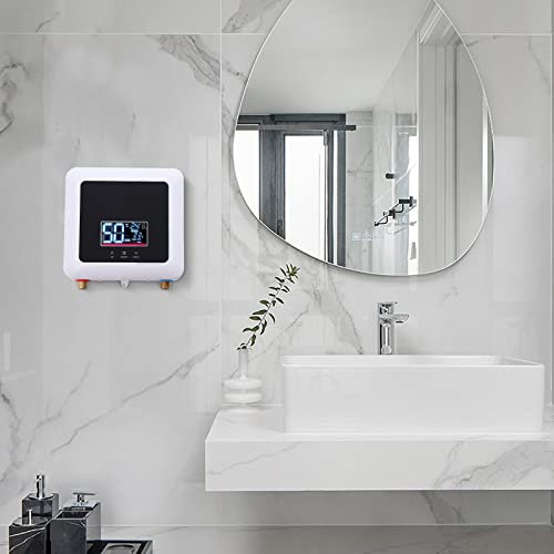 Chauffe-Eau Mini-réservoir, 10 L/2,64 Gal 1,5 KW avec Sortie d'eau supérieure, Chauffe-Eau instantané pour Camping-Car, Chauffe-Eau Mural/autoportant avec Affichage numérique, Chauffe-Eau électrique