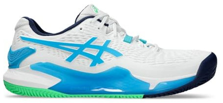 ASICS Gel-Resolution 9 Clay, Sneaker Uomo, Bianco/Acqua Digitale, 41.5 EU
