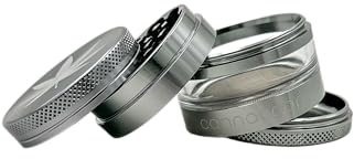 Cannacoop® Exclusive Grinder – Das Original - Premium Kräutermühle mit Pollensieb 63 mm | 4-teiliger Metall Crusher aus Aluminium | Magnetverschluss & Präzisionsmahlung | Weiss