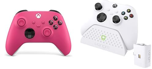Xbox Wireless Controller - Deep Pink | Rosa Intenso+Venom Base de carga con batería recargable - Blanca Series X & S One