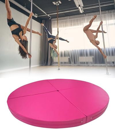 Pole Dance Matte Rundpoltanz-Schutzmatte 3/5 Cm Dick - Sicherheits-Trainingsmatten/Pole-Fitness-Schutzmatte, Faltbare, Wasserdichte Aerial-Hoop-Yogamatte(Pink,160cmx5cm(63x2))