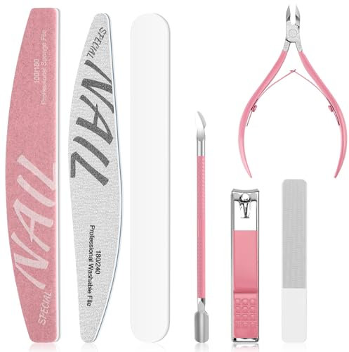 Maniküre Set Frauen Nagel Kit für Frauen Nagelfeilen Kit Maniküre Werkzeuge Nagelpflege Kit mit Nagelhautzange Nagelhautschieber Nagelknippern Nagelhaut Trimmer Glas Nagelfeile für Nägel Nagelhaut Set