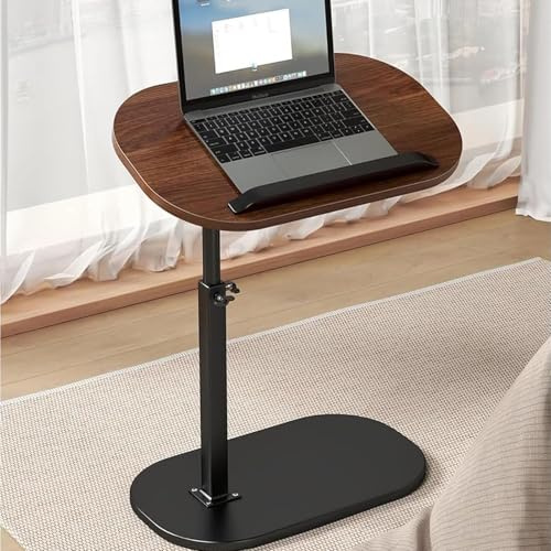 C-Tisch, Beistelltisch, höhenverstellbar, C-förmiger Untertisch, 360° schwenkbare Tabletttische, Laptop-Beistelltisch mit kippbarem Tablett, kleine Kaffee-C-Tische für Schlafsofa, Badewanne(Walnut col