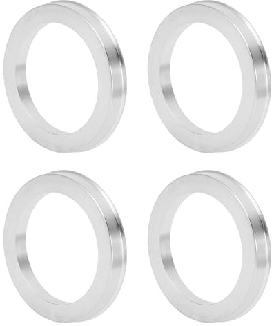 INFINAUTO Anelli Centrici Mozzo Ruota 4Pz Antivibranti OD 76.1mm ID 57.1mm | Colore Tono Argento, Materiale Lega Alluminio, Spessore 10mm, Installazione Sostituzione Diretta, Riduce Vibrazioni