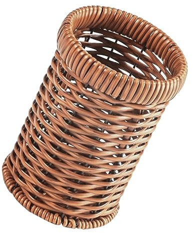 Cabilock Handgewebter Besteckhalter Aus Rattan Imitat Leichter Utensilien Organizer Für Küche Und Esszimmer Gewebter Korb Für Löffel Gabel Und Messer Platzsparend Und Tragbar
