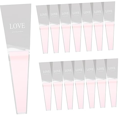 Ipetboom 50 Stück Rosenwickel Geschenkverpackungstaschen Transparent Zweifarbig Blumenverpackungsbeutel Für Einzelne Rosen Valentinstag Blumensträuße Hochzeit Muttertag