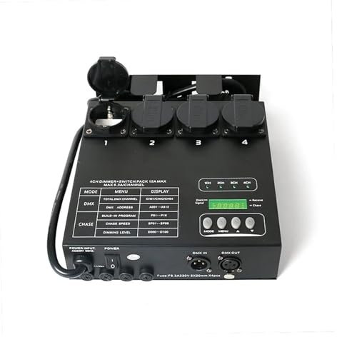 Il controller dimmer del set dimmer DMX a 4 canali for illuminazione scenica può regolare l'attenuazione della velocità 'illuminazione o la modalità di commutazione(EU)