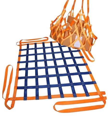 OOPDNEGAK Hangendes Hebenetz - Flaches Nylonnetz, Anhängernetz, Schutznetz Garten, Cargonetz Heavy Duty, Für Treppenhebungsnetz, Frachtnetz, Anpassbar, Last 0,3-3,5 Tonnen(4 X 4M/Mesh 15cm/Load 2.5t)