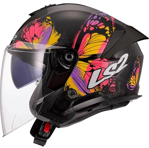 LS2, Jet-Motorradhelm VERSO II WINGZ Black Yellow, L