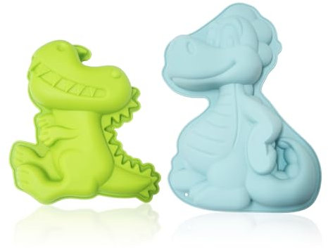 EHDWXVZM 2 Pezzi Stampo di Dinosauro in Silicone, Stampo da Forno, Utensili da Cucina, Stampo di Cartoni Animati Creativi, Produzione di Dessert.