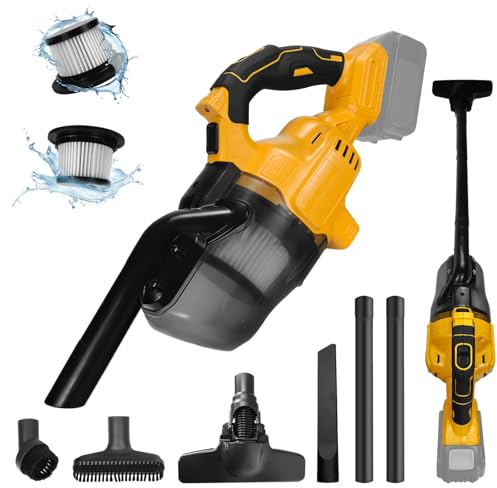 Aspirapolvere a batteria per batteria Dewalt 20V, aspirapolvere portatile 5 in 1 con motore potente da 600W, 70DB silenzioso, aspirapolvere portatile con filtrazione HEPA per pavimenti, tappeti, auto