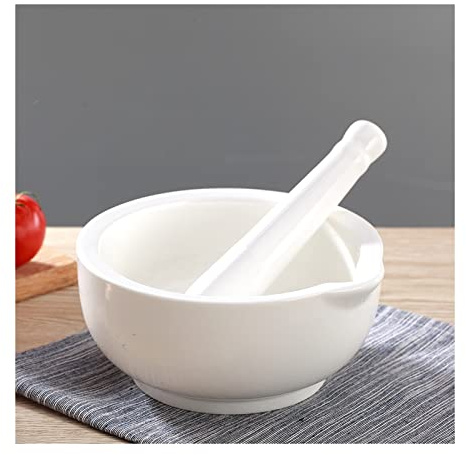 Piccolo mortaio e pestello lucidato, Set di porcellana bianca, set di ciotole for macinazione in ceramica, macina spezie e noci for rilasciare sapore, strumento fai da te for macinare spezie ed erbe d