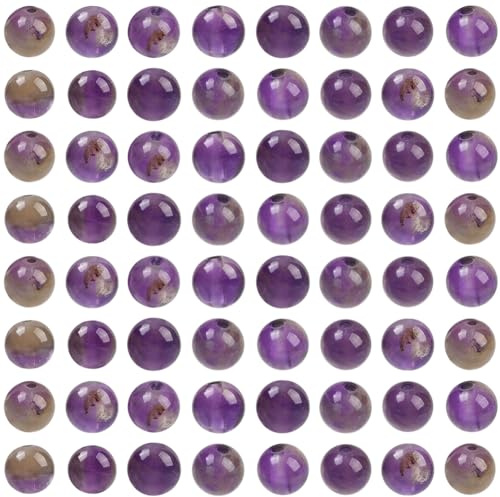 SOFPLATE 1 scatola Da 200 pezzi Da 4mm di Perline di Ametista Sciolte Perline di Pietre Preziose Rotonde Lisce Naturali Gemme di Cristlega Viola Distanziatori di Ametiste Forniture per La Creazione di
