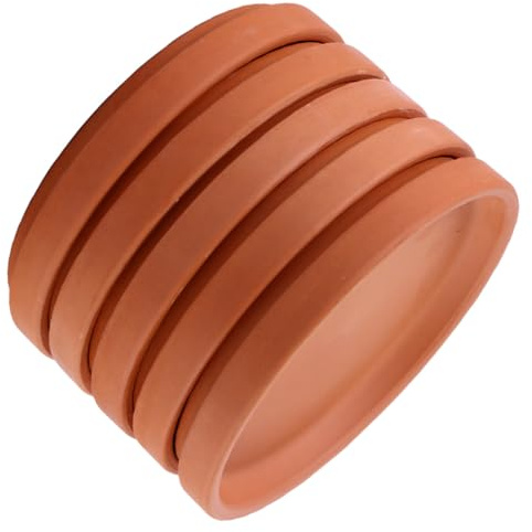 VALICLUD Set da 5 Sottovasi in Terracotta Rossa 13x1,7 Cm, Piatti per Vaso da Fiori e Vassoi per Piante in Vaso, Impermeabili e Leggeri, per Protezione Pavimenti Interni ed Esterni