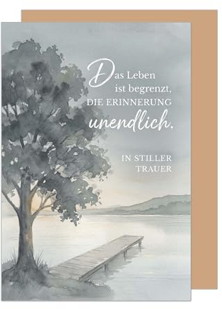 Edition Seidel Premium Trauerkarte mit Umschlag. Beileidskarte Kondolenzkarte Karte Klappkarte Spruch Aufrichtige Anteilnahme Mitgefühl Gedenken Trost Hoffnung Kraft Erinnerung (T1271 SW026)
