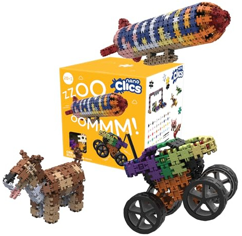 Clics Nano Creative Builders 1000, konstruktionsleksaker för barn från 8 år, kreativa pedagogiska leksaker i 1000-delarsset, byggstenar för flickor och pojkar, hållbara leksaker.