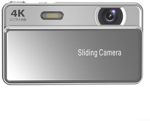 Autilyshop Cámara digital compacta sin espejo con pantalla de 3 pulgadas, 1300 W, para estudiantes, principiantes, cuerpo ABS portátil para fotografía y videografía, color plateado (plata)
