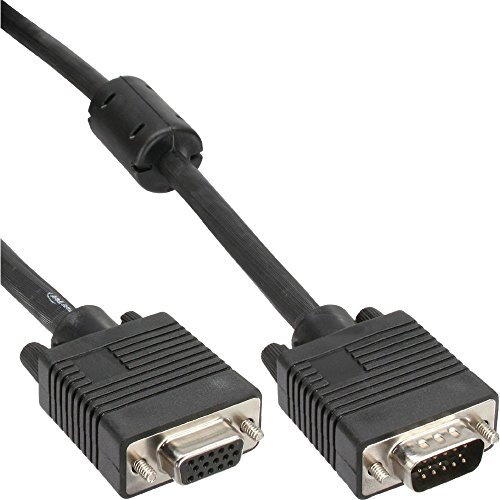 InLine 20296 Cavo S-VGA, Sub-D 15PIN HD Femmina a Sub-D 15PIN HD Maschio, 5M, 1X Ferrite Nero