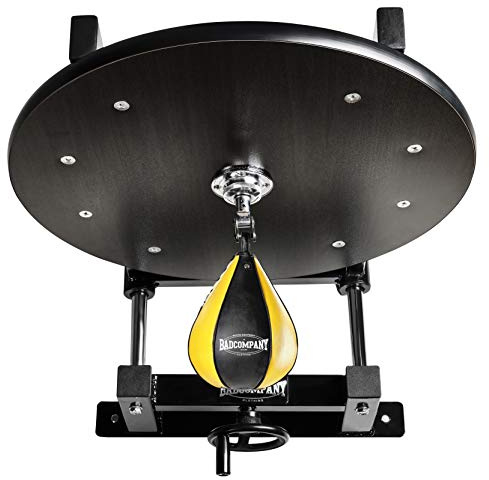 Deluxe Speedball plattform set inkl. svartvit kullagring svart och PU boxning glödlampa medium svart/gul – boxapparat för väggmontering BCA-38