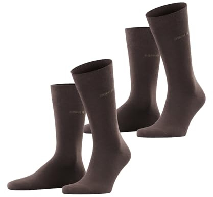 ESPRIT Basic Uni Multipack M So coton unies 2 paires, Chaussettes Homme, Marron Dark Brown 5230, 39-42