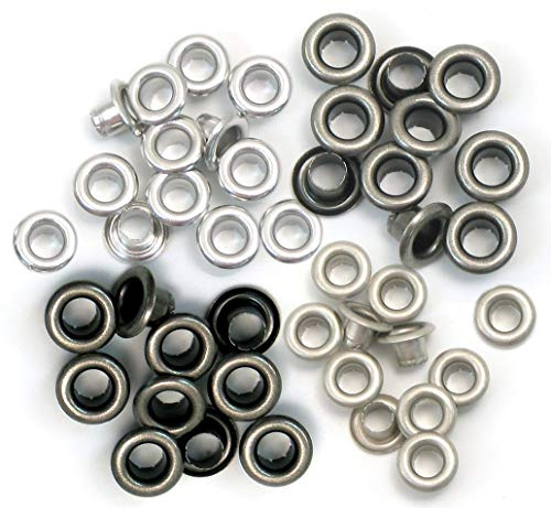 We R Memory Keepers Eyelets - We R Memory Keepers - 60 Standard Cold Metal Ösen für Scrapbooking - 15 von jeder Farbe