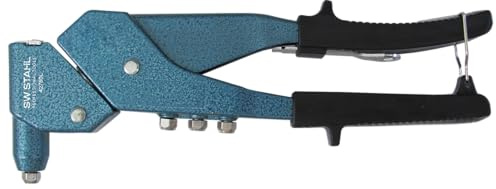 SW-Stahl 42750L Blindnietzange - 360° Drehbare Nietzange für Alu-Nieten | Popnietenzange 250 mm für 2,4 - 4,8 mm Blindnieten - Handnietzange mit 4 Mundstücken für Maschinenbau und KFZ