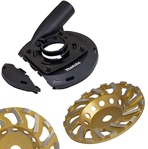 Makita Absaughaube Ø 180 mm inklusive Premium Schleifteller für Beton, Granit, Beschichtung und Estrich