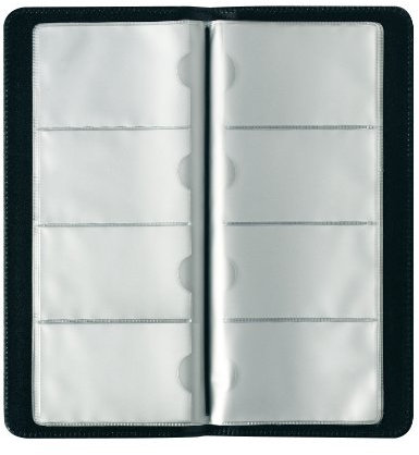 Herlitz 5505011 Visitenkartenmappe für 128 Karten, schwarz