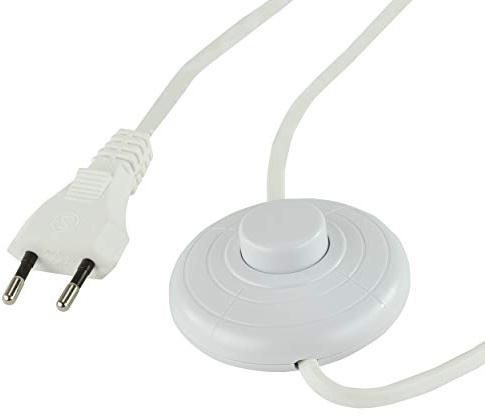 REV Zuleitung, Kabel mit Schalter und Eurostecker, 2m, max. 2A, weiß