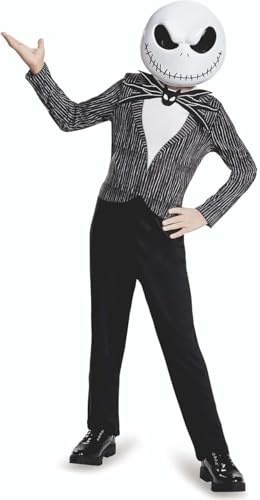 Disney - L'Étrange Noel de Monsieur Jack - Licence Officiel - Déguisement Jack Skellington + Masque Jack Skellington - Taille S - Cadeau Magique - Costume Haloween Pour Enfant - Dès 3 ans