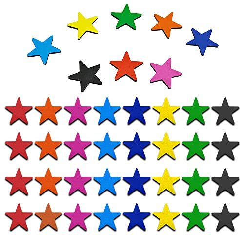 Rebanky 40 Pcs Aimant Étoile Aimants Tableau Magnétique Magnet Étoile Aimant Frigo Petit Aimant Coloré pour Tableau de Récompenses Tableau Blanc Réfrigérateur