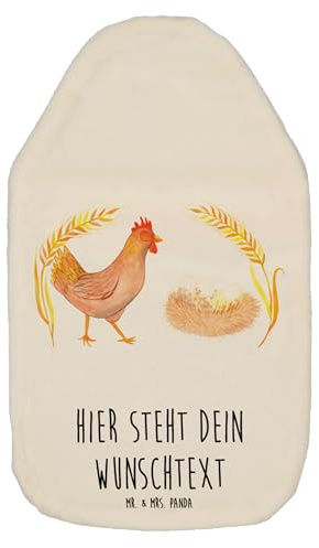 Mr. & Mrs. Panda Wärmflasche selbst gestalten Huhn Stolz - Weiß