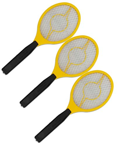 Trango 3er Set elektrische Fliegenklatsche FL2004*3 Mückenfänger - Obstfliegenfänger - Betrieb mit 2X AA 1.5 Volt Batterie