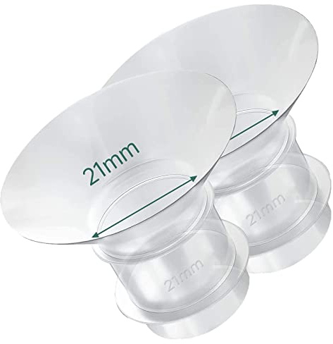 MOMMED Tiralatte Accessori, Inserti a Flangia da 21mm per Protezioni Seno in Silicone da 24mm/Inserti a Flangia, Inserti a Flangia da 21mm per Ridurre il Tunnel del Capezzolo da 24mm fino a 21mm