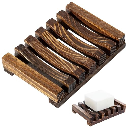 1Piece Soap Tray, Wooden Soap Dish, Soap Saver Handmade, Soap Holder can be Placed on Both Sides for Kitchen, Shower, Bathroomand so on (11.5cm*8cm)