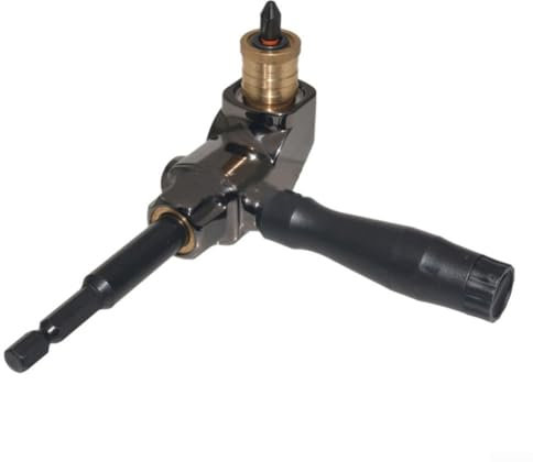 Right Angle Drill, Self Locking 90 Degree Right Angle Screwdriver Holder Drive Bit Angle Extension Power Drill Attachment