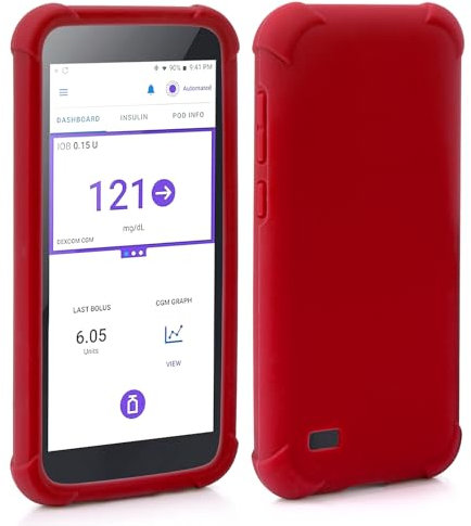 YOUSHARES Silicone Case for Omnipod - Soft Gel Skin Cover, Protects Omnipod Device (Red)