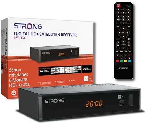STRONG SRT7815 Digitaler HD Satelliten-Receiver, HD-SAT-Empfang, inklusive HD+ Karte für Deutschland