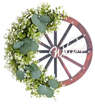 Willkommen Sommerrad Girlande, grüne Girlande, Türbehang, Haustür, Willkommensdekoration Frühlingsdekoration Für Fensterbank (Green, One Size)
