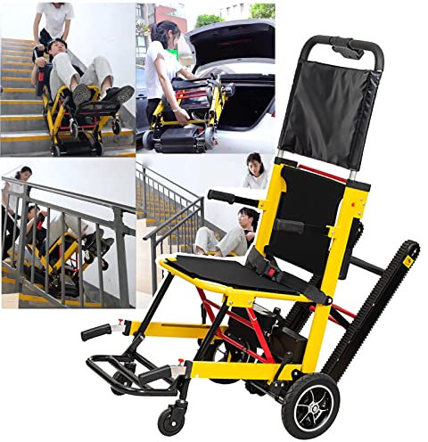 JMbpkduHs Klappbarer Treppensteiger-Rollstuhl, Elektrischer Rollstuhl-Treppenlift, Kann Treppen Hoch- Und Runtergehen, Tragfähigkeit 353 Pfund, Leicht, Für Behinderte Und Alte Menschen